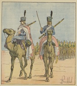 Napoleon schuf Kamelregimenter von after Louis Charles Bombled