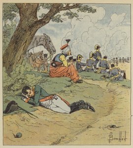 Napoleon schläft während der Schlacht