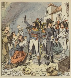 Napoleon stoppt die Plünderung Roms von after Louis Charles Bombled