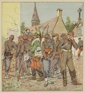 Soldaten der Loire-Armee lesen über die Kapitulation von Metz von after Louis Charles Bombled