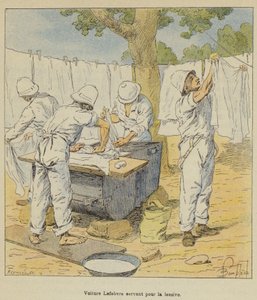 Lefebvre-Wagen dient als Wäscherei von after Louis Charles Bombled