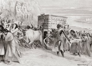 Ein Trauerzug während der XIX. Dynastie, altes Ägypten, aus Hutchinsons Geschichte der Nationen, veröffentlicht 1915 von after Robert Dudley