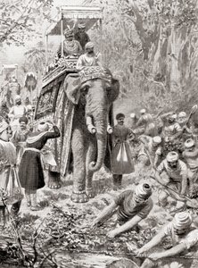 Eine Inspektion der Großen Nordstraße von Sher Shah Suri (heute die Grand Trunk Road), aus Hutchinsons Geschichte der Nationen, veröffentlicht 1915 von after Robert Dudley