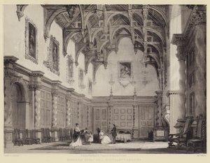 Burleigh Great Hall, Northamptonshire von after Thomas Allom