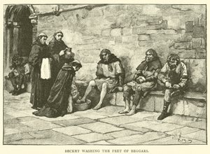Becket wäscht die Füße der Bettler