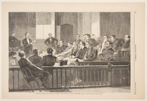 Geschworene hören dem Anwalt zu, Oberster Gerichtshof, Neues Rathaus, New York von after Winslow Homer