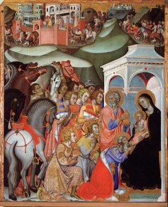 Anbetung der Heiligen Drei Könige. Gemälde von Bartolo di Fredi von also Manfredi de Battilori Bartolo di Fredi
