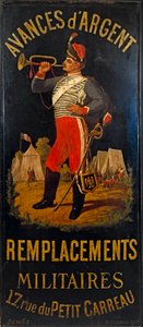 Zum Husaren. Schild des Ersatzmilitärbüros. 17 Rue des Petits-Carreaux, 11. Arrondissement, Paris von anonymous 