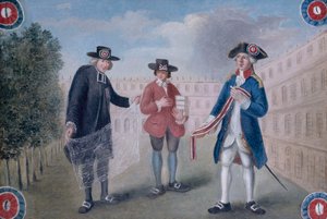 Zu den drei Ordnungen. Schild eines Kokardenhändlers im Palais-Royal. Palais-Royal, 1. Arrondissement, Paris von anonymous 