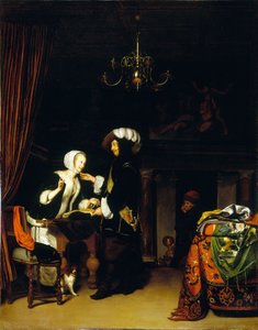 Der Edelmann im Laden, Kopie nach Frans Mieris von anonymous 