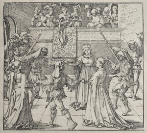 Die Maskerade von attributed to Albrecht Dürer