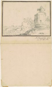 Landschaft mit einem Brunnen