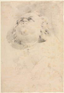 Skizze eines Kopfes nach Giambolognas Neptunbrunnen von attributed to Christophe Veyrier