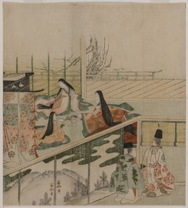 Hofdamen machen Puppen von attributed to Kubo Shunman