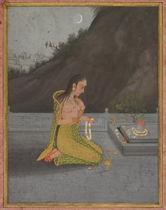 Eine Nachtszene der Shiva Puja (recto)