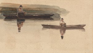 Zwei Männer in Kähnen von attributed to Peter DeWint