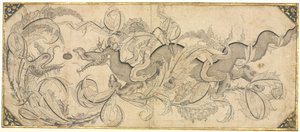 Drache im Laub mit Löwen- und Phönixköpfen von attributed to Sahkulu
