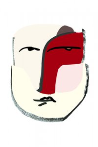 Abstraktes Rotes Gesicht von cartissi