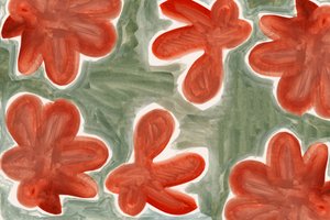 Abstraktes Rotes Blumenmuster von cartissi