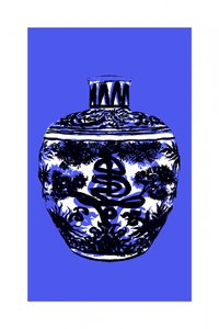 Chinesisches blaues Porzellangefäß von cartissi