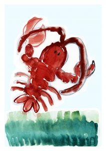 Roter Hummer Aquarell von cartissi
