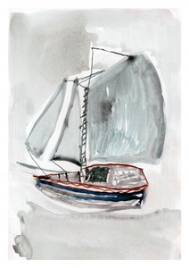 Serenes Segelboot treibend von cartissi