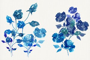 Aquarell blaue Blüten von cartissi