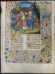 Blatt aus einem Stundenbuch: Der Verrat Christi