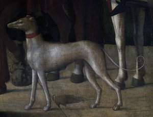 Hund, Detail aus der Kreuzigung von Kosma Sergejewitsch Petrow Wodkin