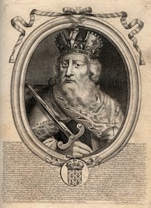 Karl der Große (Karl I. genannt der Große, Carolus Magnus, 742-814), König der Franken - Karl der Große (Carolus Magnus, Karl der Große) (747-814) König der Franken und christlicher Kaiser des Westens - Gravur aus 