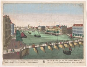 Ansicht der Binnen-Amstel zwischen der Blauwbrug und der Hogesluis in Amsterdam