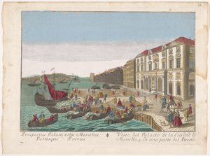 Ansicht des Rathauses und des Hafens in Marseille