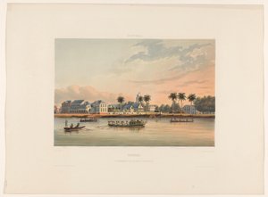 Wasserseite mit Gouverneurshaus in Paramaribo, Suriname