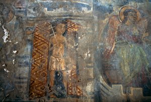 Engel, Fresko in der Kirche von Plemeniana, Kreta, Griechenland (Foto)