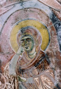 Madonna, Fresko in der Kirche Agios Georgios, Mourne, Kreta, Griechenland