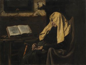Schlafende alte Frau