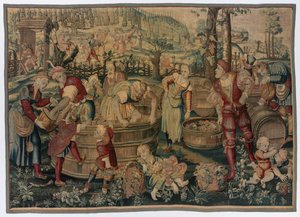Herbst: Weinszene von possibly by Gobelins Manufactory