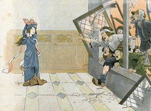 Hundertjähriger Krieg - La Grande Jacquerie (1358) in „Frankreich, seine Geschichte erzählt von G. Montorgueil, illustriert von Job“ 1896 (Gravur) von pseudonym for Onfray de Breville Jacques Job