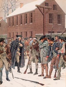 Jacques Marie Gaston Onfroy de Breville, genannt JOB - George Washington versucht, einige der Meuterer der Armee während des Unabhängigkeitskrieges zu beruhigen