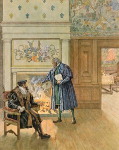 Geschichte Belgiens: Kaiser Karl V. (1500-1558) besucht die großen Kaufleute und Finanziers der Stadt Antwerpen