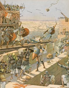 Illustration: Geschichte Belgiens - Englebert und Lietaud de Tournai stürmten 1099 als erste Jerusalem