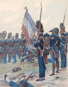 Jacques Marie Gaston Onfroy de Breville dit JOB (1858-1931) - Das letzte Karree bei Waterloo (18. Juni 1815), Privatsammlung von pseudonym for Onfray de Breville Jacques Job