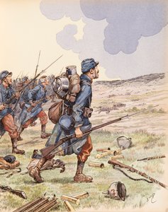 Jacques Marie Gaston Onfroy de Breville dit JOB (1858-1931) - Die Poilus während der Schlacht an der Marne im Ersten Weltkrieg, Privatsammlung von pseudonym for Onfray de Breville Jacques Job