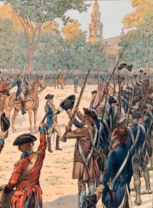 Jacques Marie Gaston Onfroy de Breville dit JOB (1858-1931) - Verlesung der Unabhängigkeitserklärung vor der Armee in Anwesenheit von George Washington am 9. Juli