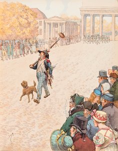 Der Einzug in Berlin (die Truppen Napoleons I. zogen 1806 siegreich in Berlin ein), Privatsammlung