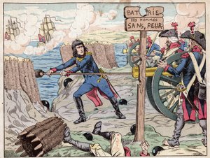 NAPOLEON IN TOULON - (Belagerung von Toulon) 1793 - Lithographie von Job (Jacques Onfroy de Breville) aus „Le Grand Napoleon des Petites Enfants“ 1893 von pseudonym for Onfray de Breville Jacques Job