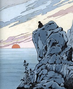 Napoleon I. im Exil auf St. Helena (1815) von pseudonym for Onfray de Breville Jacques Job