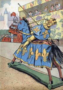 Szene der Geschichte Frankreichs in Spielzeug: Der Tod des Königs von Frankreich Heinrich II. (1519-1559). Am Tag der Hochzeit seiner Tochter Elisabeth mit Philipp II. von Spanien, 30. Juni