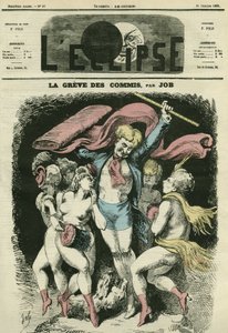 Der Streik der Angestellten, die Illustration schlägt vor, die Tänzer von Jean-Baptiste Carpeaux