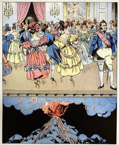 Wir tanzen auf einem Vulkan. Worte von Graf Narcisse Achille de Salvandy (1795-1856), der die Revolution der drei glorreichen Tage Louis Philippe I. Herzog von Orleans (Louis-Philippe) vorhersagte von pseudonym for Onfray de Breville Jacques Job
